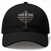 Man Of God Husband Dad Son Charlie Kirk Baseball Cap Vintage Christian Cross