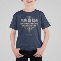Man Of God Husband Dad Son Charlie Kirk T Shirt For Kid Vintage Christian Cross