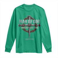 Man Of God Husband Dad Son Charlie Kirk Long Sleeve Shirt Vintage Christian Cross
