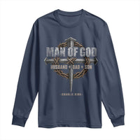 Man Of God Husband Dad Son Charlie Kirk Long Sleeve Shirt Vintage Christian Cross