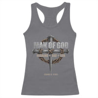 Man Of God Husband Dad Son Charlie Kirk Racerback Tank Top Vintage Christian Cross