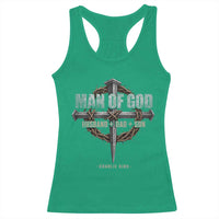 Man Of God Husband Dad Son Charlie Kirk Racerback Tank Top Vintage Christian Cross