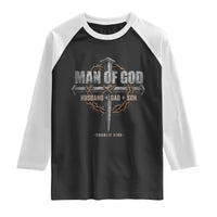 Man Of God Husband Dad Son Charlie Kirk Raglan Shirt Vintage Christian Cross