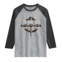 Man Of God Husband Dad Son Charlie Kirk Raglan Shirt Vintage Christian Cross