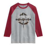 Man Of God Husband Dad Son Charlie Kirk Raglan Shirt Vintage Christian Cross