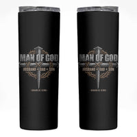 Man Of God Husband Dad Son Charlie Kirk Skinny Tumbler Vintage Christian Cross