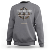 Man Of God Husband Dad Son Charlie Kirk Sweatshirt Vintage Christian Cross