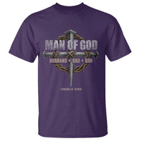 Man Of God Husband Dad Son Charlie Kirk T Shirt Vintage Christian Cross