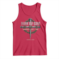 Man Of God Husband Dad Son Charlie Kirk Tank Top Vintage Christian Cross