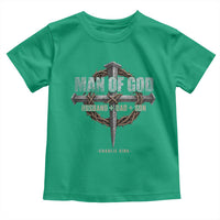 Man Of God Husband Dad Son Charlie Kirk Toddler T Shirt Vintage Christian Cross