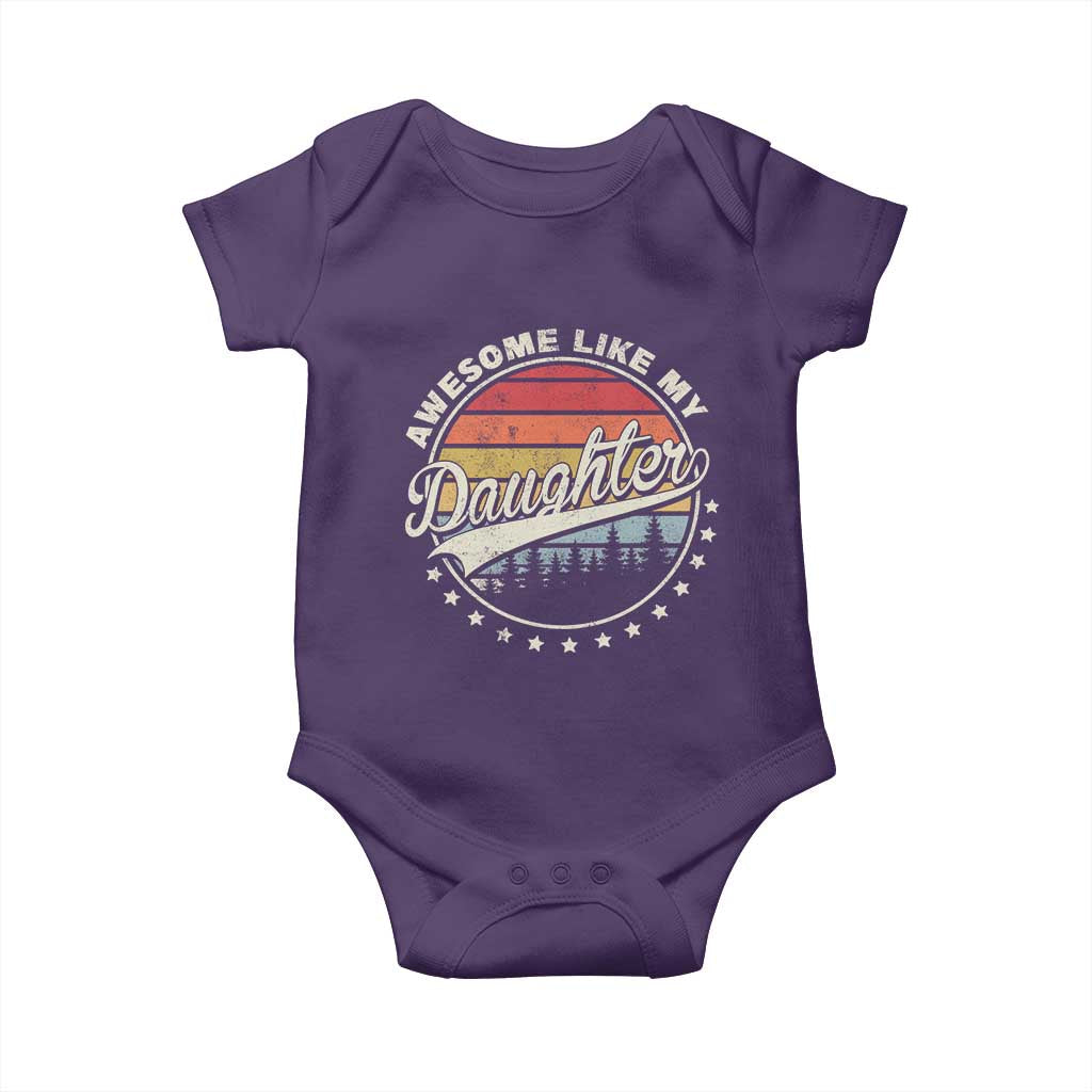 Awesome Like My Daughter Baby Onesie Funny Dad Quote Retro Father's Day