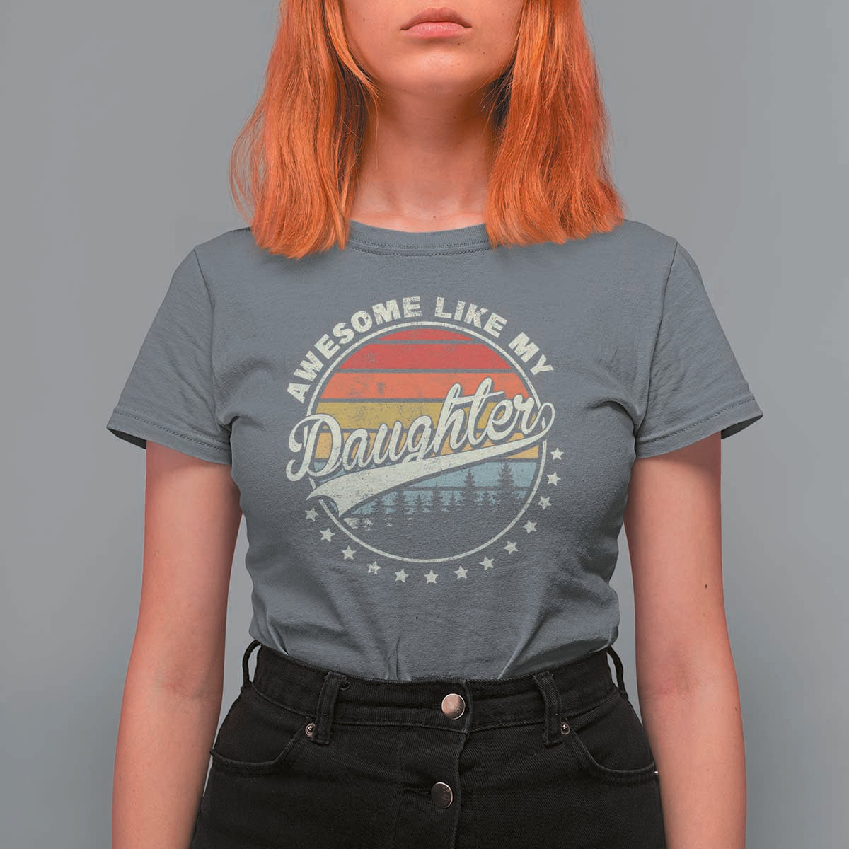 Awesome Like My Daughter T Shirt For Women Funny Dad Quote Retro Father's Day