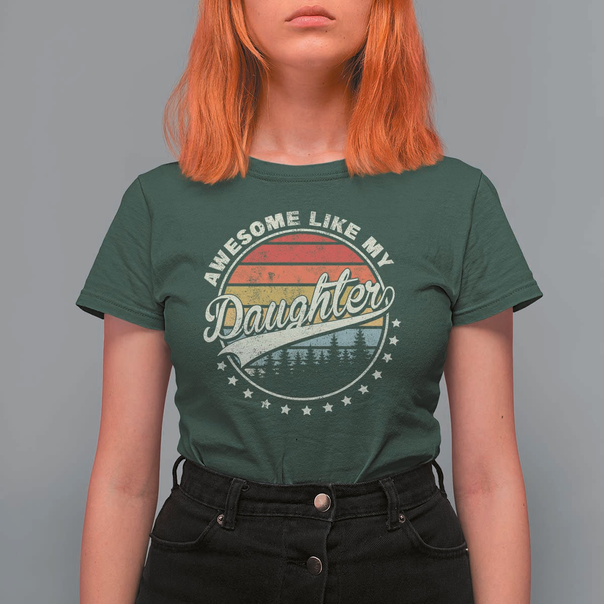 Awesome Like My Daughter T Shirt For Women Funny Dad Quote Retro Father's Day