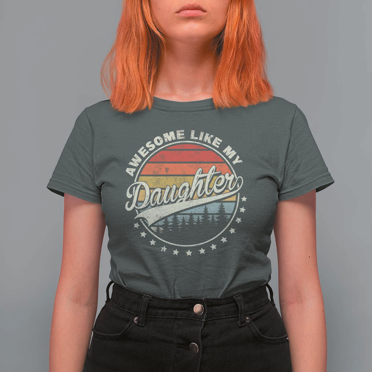 Awesome Like My Daughter T Shirt For Women Funny Dad Quote Retro Father's Day