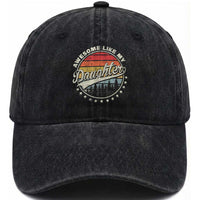 Awesome Like My Daughter Washed Cotton Baseball Cap Funny Dad Quote Retro Father's Day