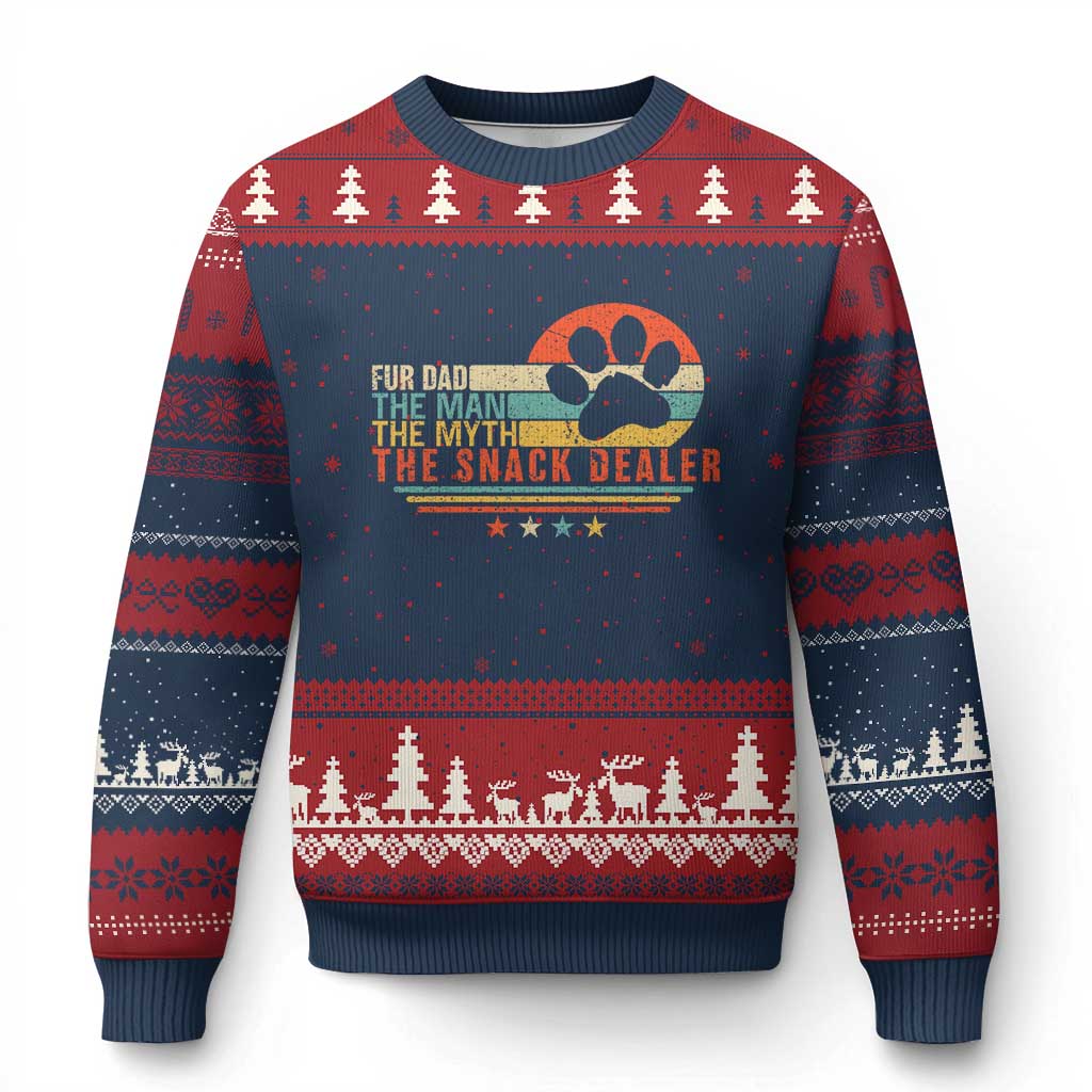 Fur Dad The Man The Myth The Snack Dealer Ugly Christmas Sweater Dog Fathers Day