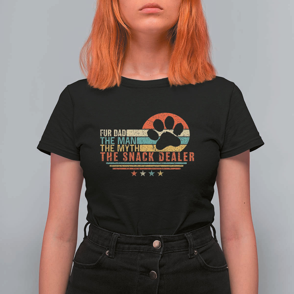 Fur Dad The Man The Myth The Snack Dealer T Shirt For Women Dog Fathers Day