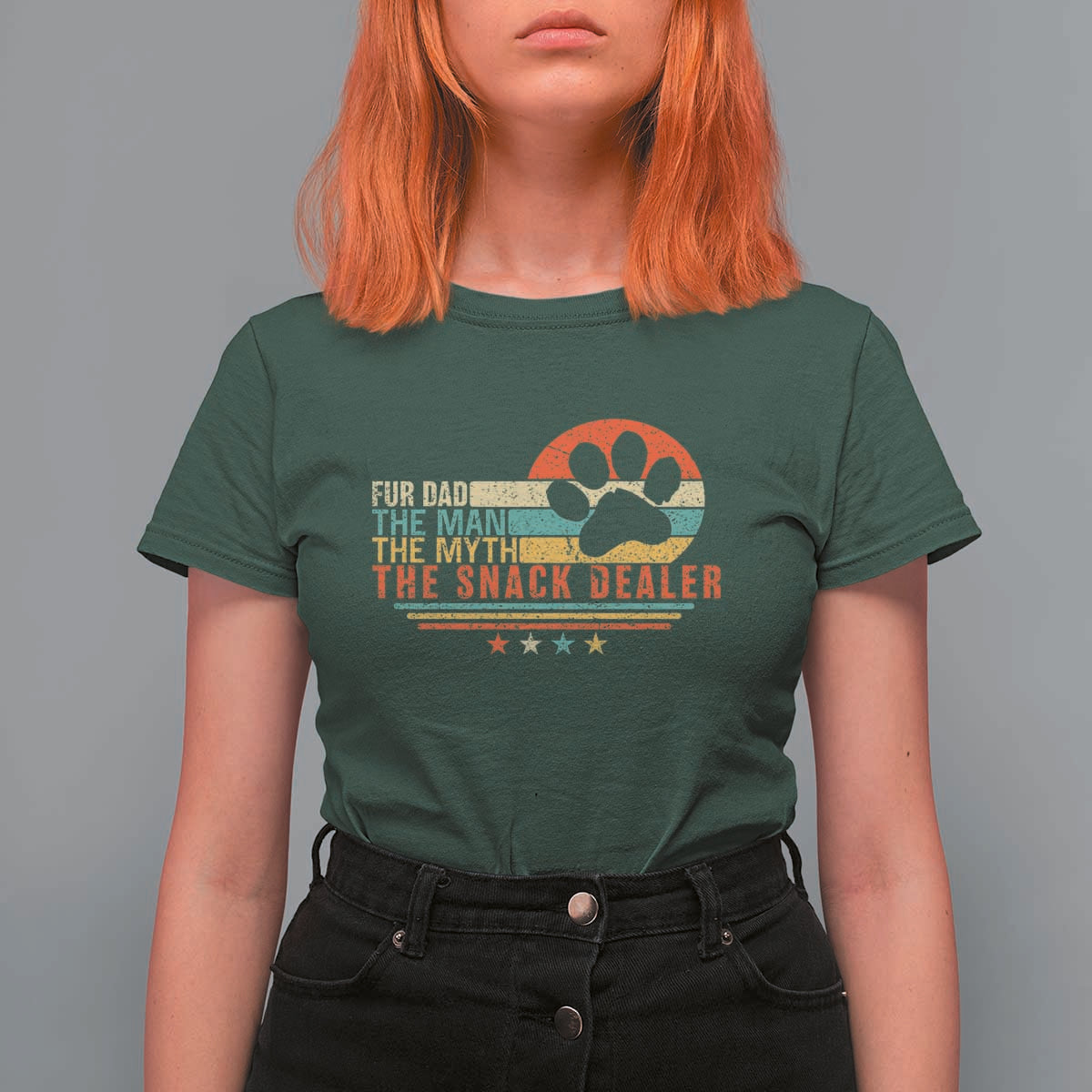 Fur Dad The Man The Myth The Snack Dealer T Shirt For Women Dog Fathers Day