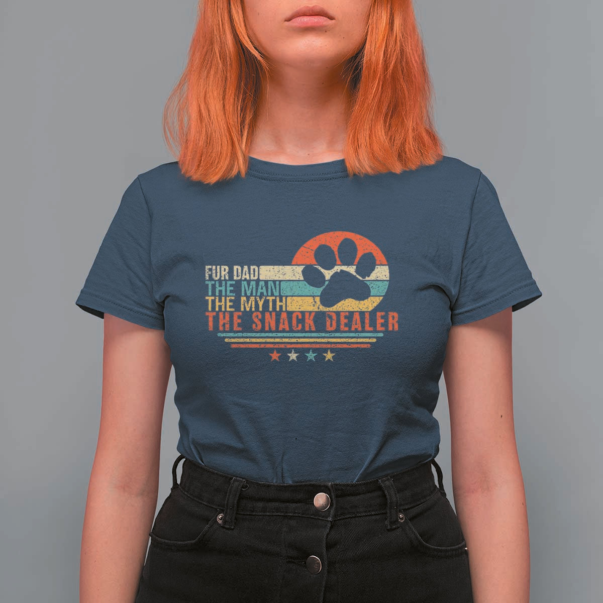 Fur Dad The Man The Myth The Snack Dealer T Shirt For Women Dog Fathers Day