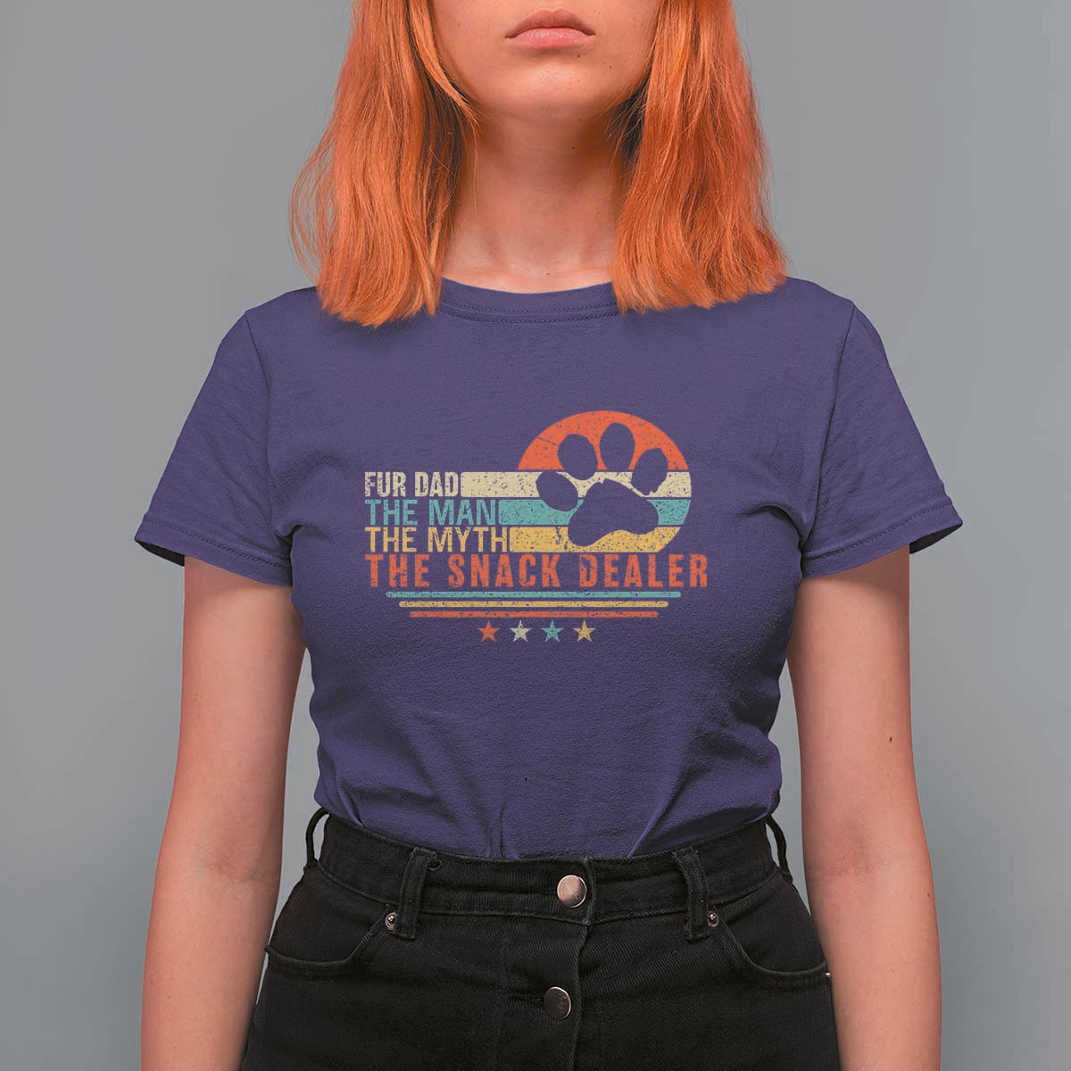 Fur Dad The Man The Myth The Snack Dealer T Shirt For Women Dog Fathers Day