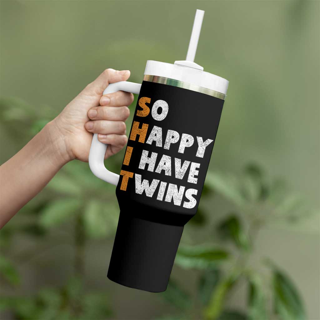 Shit So I Have Twins Tumbler With Handle Funny Twin Dad Twin Mom