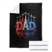 Patriotic Dad Jet Fighter American Flag 4th of July Throw Blanket