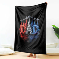 Patriotic Dad Jet Fighter American Flag 4th of July Throw Blanket