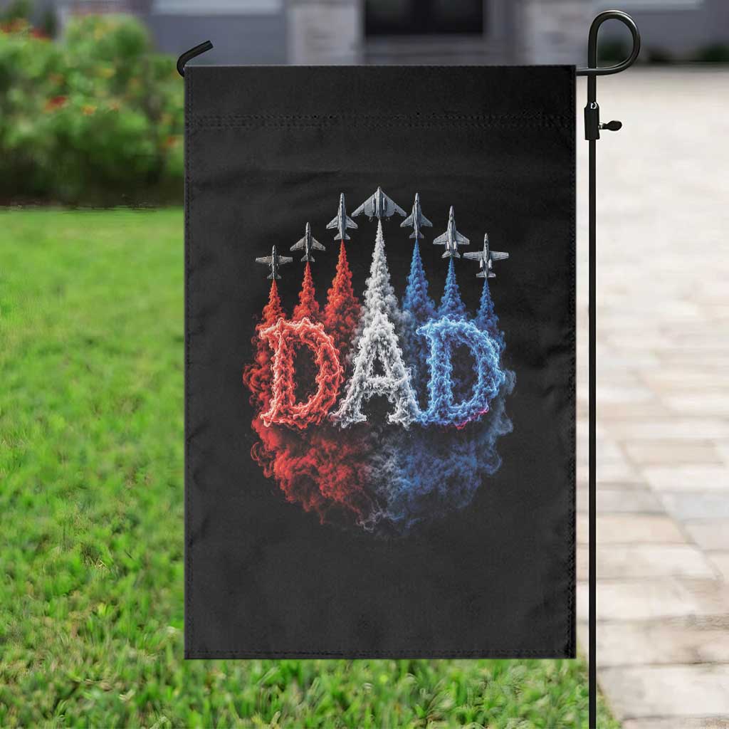 Patriotic Dad Jet Fighter American Flag 4th of July Garden Flag