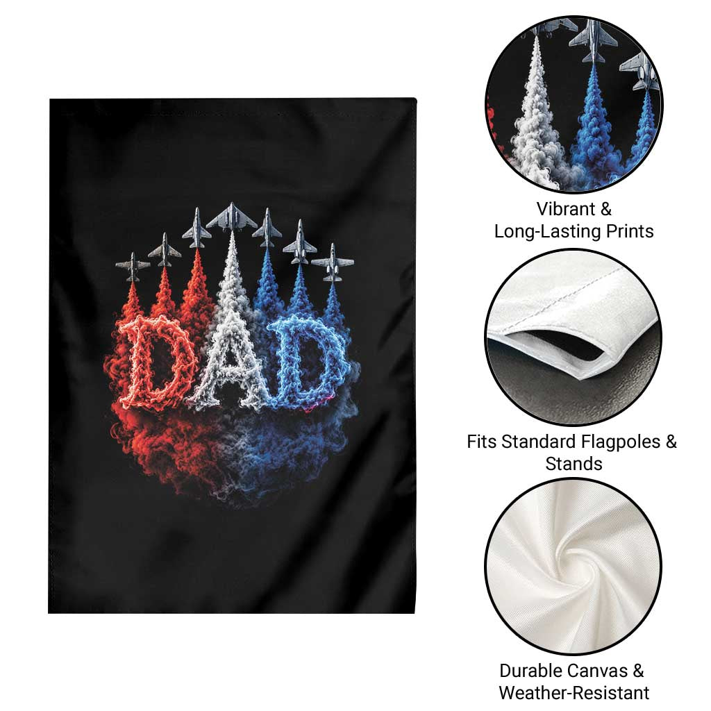 Patriotic Dad Jet Fighter American Flag 4th of July Garden Flag