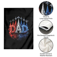 Patriotic Dad Jet Fighter American Flag 4th of July Garden Flag