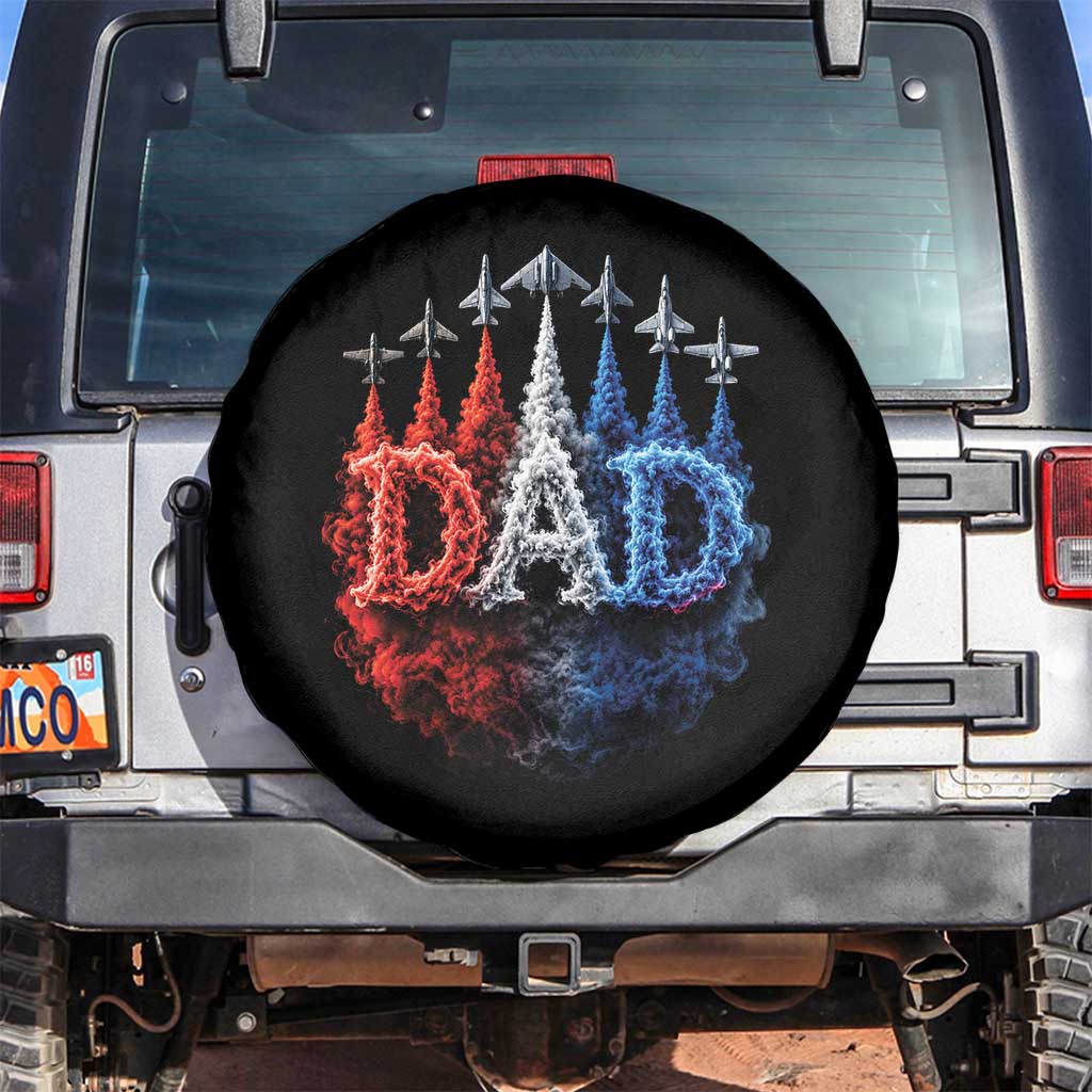 Patriotic Dad Jet Fighter American Flag 4th of July Spare Tire Cover