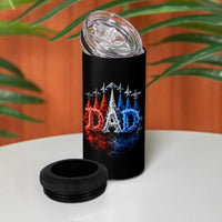 Patriotic Dad Jet Fighter American Flag 4th of July 4 in 1 Can Cooler Tumbler