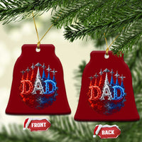 Patriotic Dad Jet Fighter American Flag 4th of July Ceramic Ornament