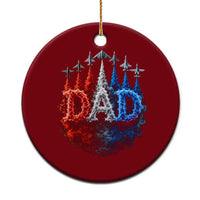Patriotic Dad Jet Fighter American Flag 4th of July Ceramic Ornament