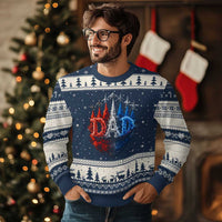 Patriotic Dad Jet Fighter American Flag 4th of July Ugly Christmas Sweater