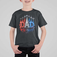 Patriotic Dad Jet Fighter American Flag 4th of July T Shirt For Kid