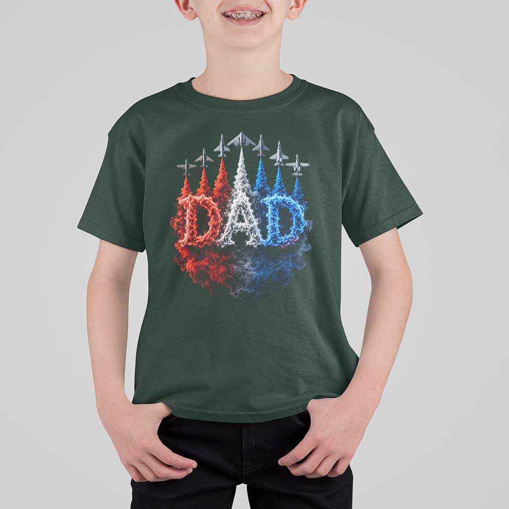 Patriotic Dad Jet Fighter American Flag 4th of July T Shirt For Kid