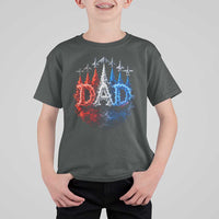 Patriotic Dad Jet Fighter American Flag 4th of July T Shirt For Kid