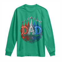 Patriotic Dad Jet Fighter American Flag 4th of July Long Sleeve Shirt