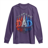 Patriotic Dad Jet Fighter American Flag 4th of July Long Sleeve Shirt