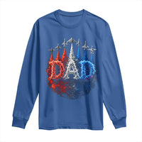 Patriotic Dad Jet Fighter American Flag 4th of July Long Sleeve Shirt