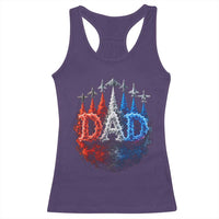 Patriotic Dad Jet Fighter American Flag 4th of July Racerback Tank Top