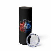 Patriotic Dad Jet Fighter American Flag 4th of July Skinny Tumbler