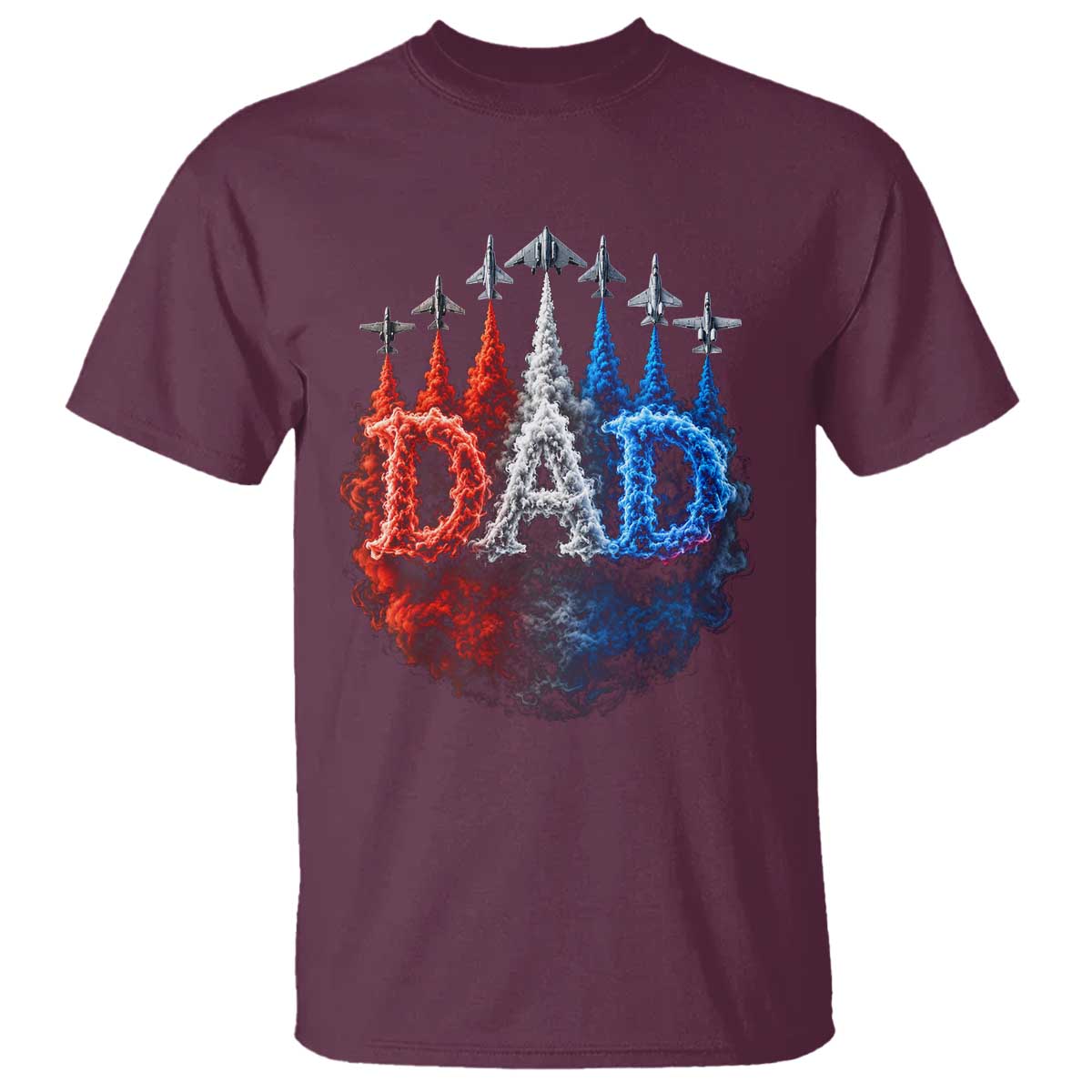 Patriotic Dad Jet Fighter American Flag 4th of July T Shirt