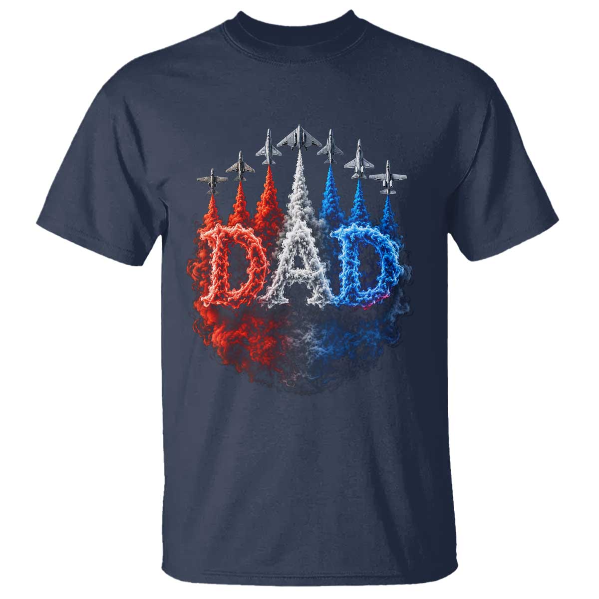 Patriotic Dad Jet Fighter American Flag 4th of July T Shirt