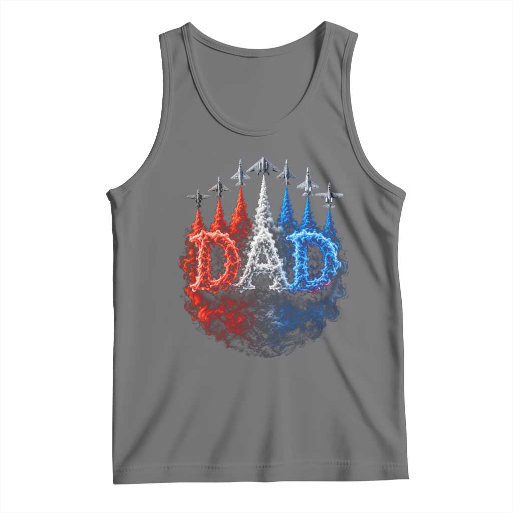 Patriotic Dad Jet Fighter American Flag 4th of July Tank Top