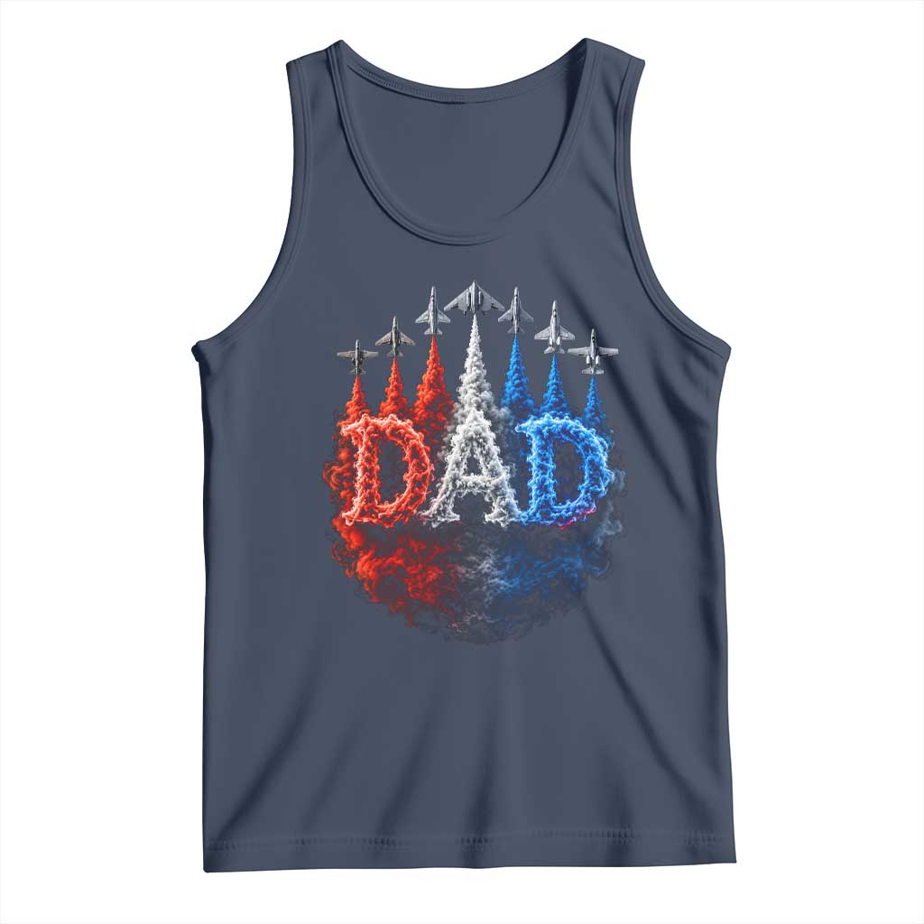 Patriotic Dad Jet Fighter American Flag 4th of July Tank Top