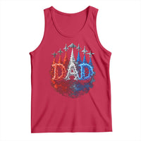 Patriotic Dad Jet Fighter American Flag 4th of July Tank Top