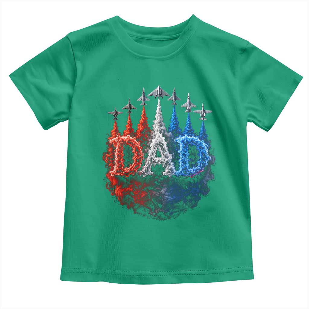 Patriotic Dad Jet Fighter American Flag 4th of July Toddler T Shirt