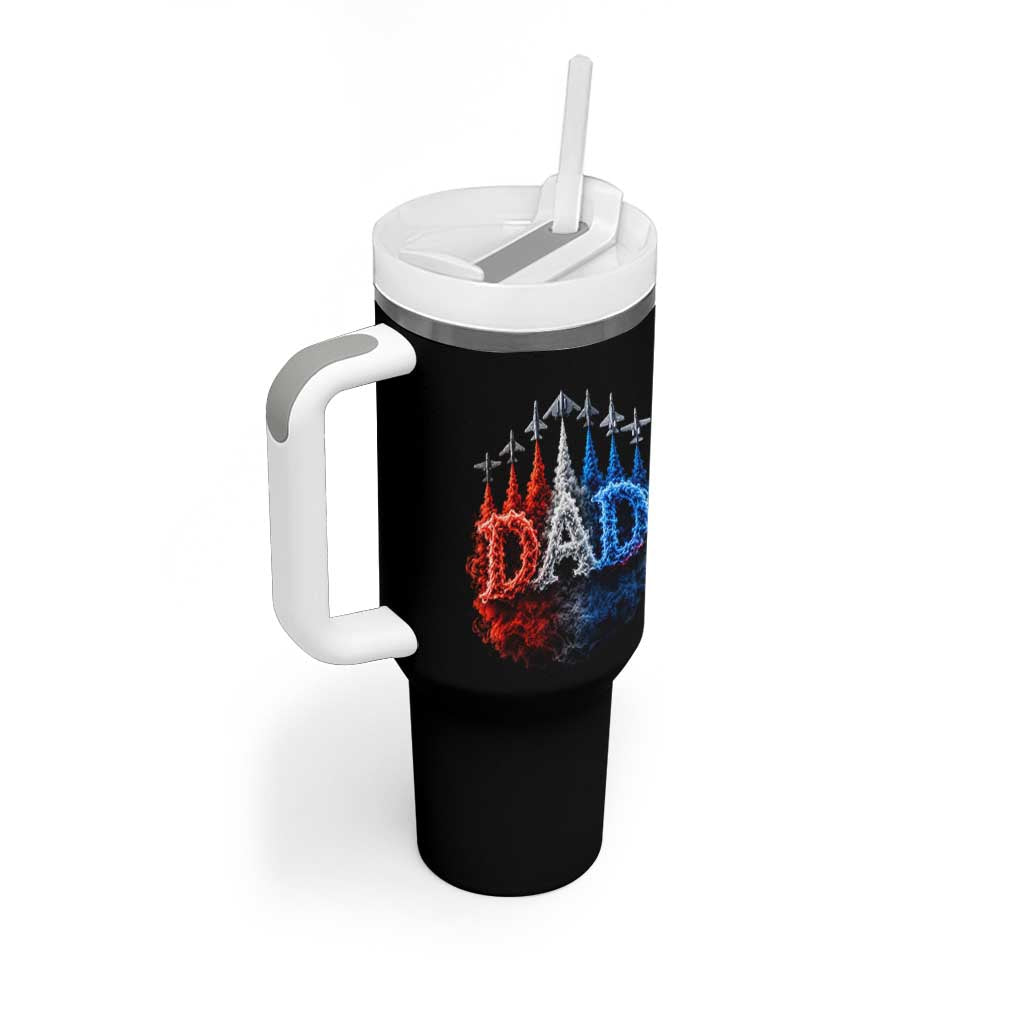Patriotic Dad Jet Fighter American Flag 4th of July Tumbler With Handle